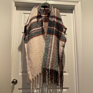 Super soft and warm poncho style sweater